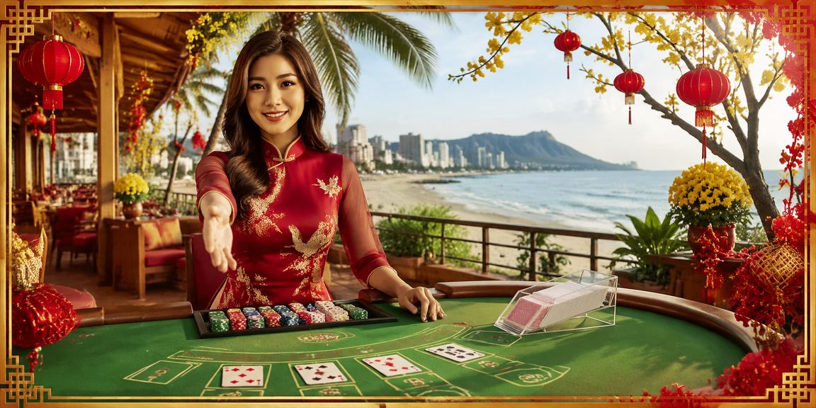 Người chơi Baccarat tại Vũng Tàu với ly cà phê và điện thoại truy cập live casino